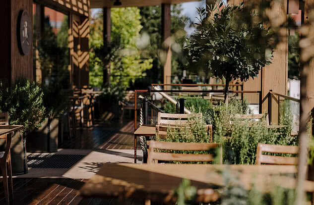 Terrasse im Dorfwirtshaus